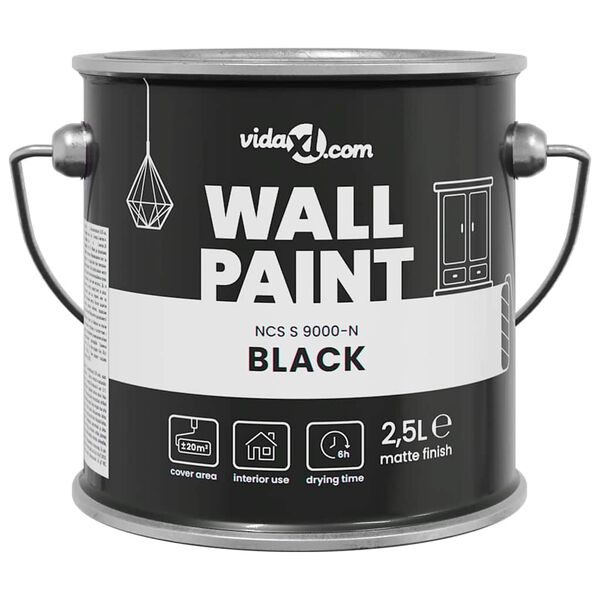 vidaXL Peinture murale Noir 16,5 x 16,5 x 15,9 cm Impression murale