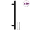 vidaXL Poign&eacute;es d'armoire 10 pcs noir entraxe 160 mm longueur totale 224 mm acier inoxydable