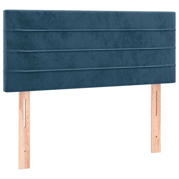 vidaXL T&ecirc;te de lit Bleu fonc&eacute; 100x5x78/88 cm Velours