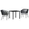 vidaXL Ensemble de salle &agrave; manger pour jardin 9 pcs Noir Poly rotin