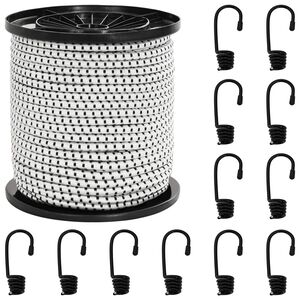vidaXL Cords &eacute;lastiques avec crochets 4 mm Noir et Blanc