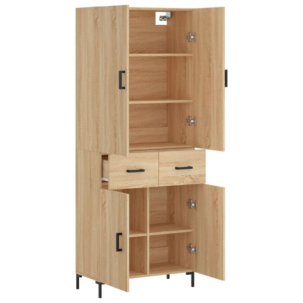 vidaXL Buffet haut Ch&ecirc;ne sonoma 69,5x34x180 cm Bois d'ing&eacute;nierie