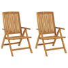 vidaXL Chaises de jardin inclinables lot de 2 et coussins teck massif