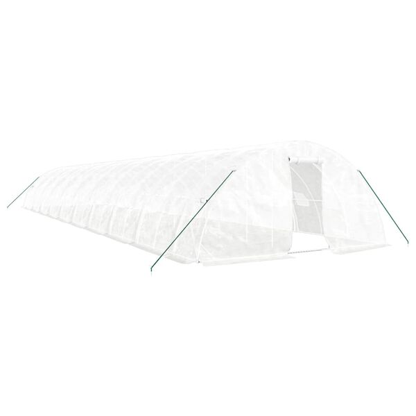 vidaXL Serre avec cadre en acier blanc 100 m&sup2; 20x5x2,3 m