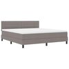 vidaXL Lit boxspring avec matelas Taupe 180 x 200 cm tissu