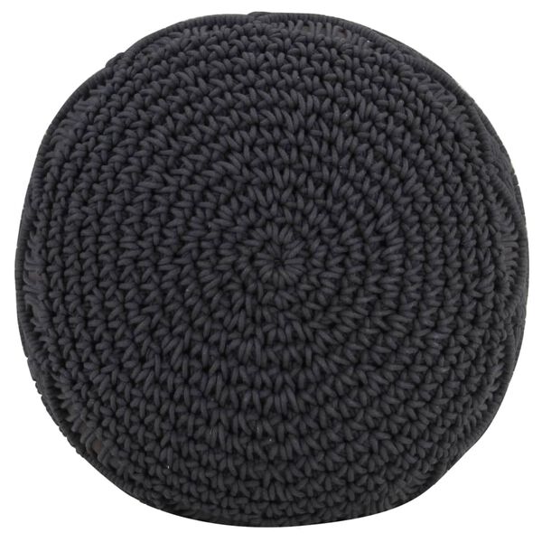 vidaXL Pouf fait &agrave; la main en macram&eacute; Anthracite 45x30 cm Coton