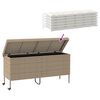 vidaXL Boîte rangement jardin roues beige 160x55x75 cm résine tressée