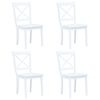 vidaXL Chaises à manger lot de 4 blanc bois d'hévéa massif