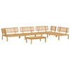 vidaXL Ensemble de Canap&eacute;s Uni 5 pcs Beige Bois d'Acacia Massif