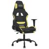 vidaXL Chaise de jeu de massage avec repose-pied Noir et vert clair