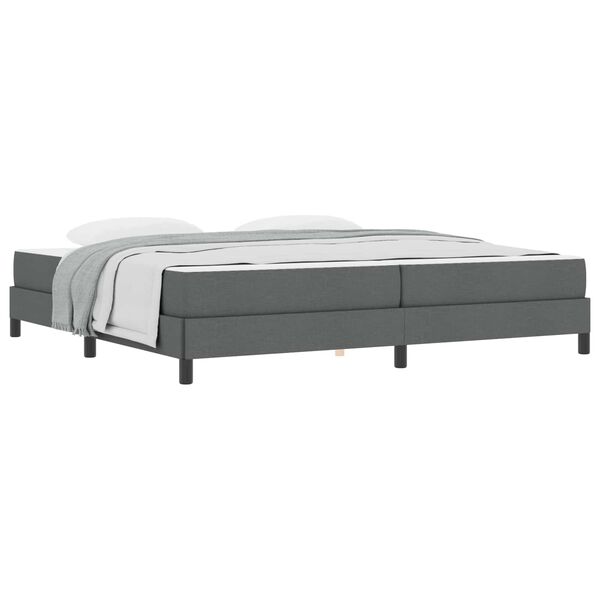vidaXL Lit &agrave; ressorts avec matelas Gris fonc&eacute; 200 x 200 cm tissu