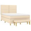vidaXL Sommier &agrave; lattes de lit avec matelas Cr&egrave;me 140x190 cm Tissu
