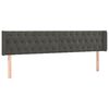 vidaXL Tête de lit à LED Gris foncé 203x16x78/88 cm Velours