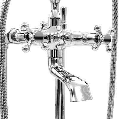 vidaXL Baignoire autoportante et robinet 210 L 99,5 cm Argenté
