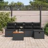 vidaXL Ensemble de canap&eacute; de jardin avec coussin 6 pcs Noir Poly rotin