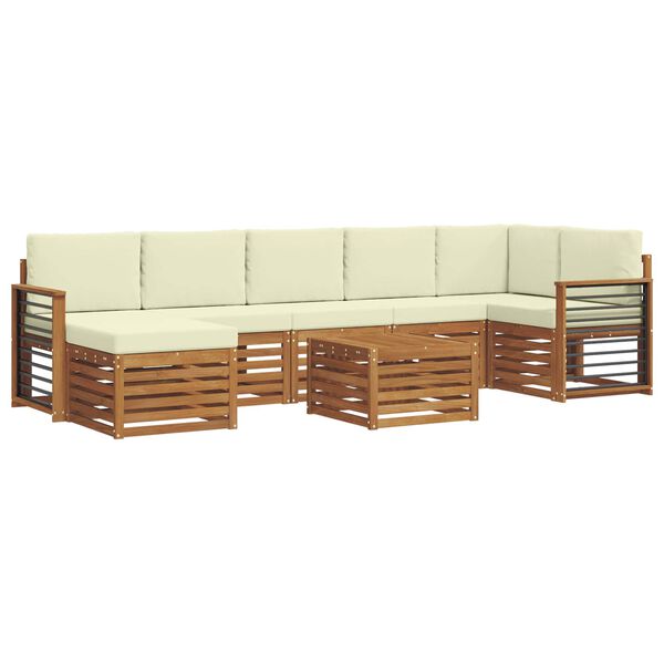 vidaXL Ensembles de canap&eacute;s avec coussin 8 pcs Naturel et Cr&egrave;me
