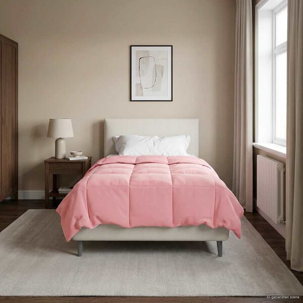 vidaXL Duvet d'hiver Matelass&eacute; Rose 140 x 220 cm Microfibre