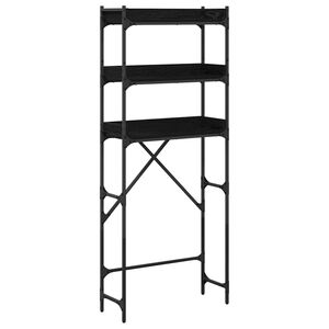 vidaXL &Eacute;tag&egrave;re pour machine &agrave; laver Ch&ecirc;ne noir 67 x 25 x 163 cm