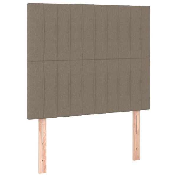 vidaXL T&ecirc;te de lit &agrave; LED Taupe 90x5x118/128 cm Tissu