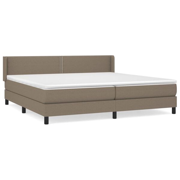 vidaXL Sommier &agrave; lattes de lit avec matelas Taupe 200x200 cm Tissu