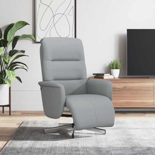 vidaXL Fauteuil inclinable avec repose-pieds gris clair tissu