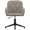 vidaXL Chaise pivotante de bureau Gris clair Velours