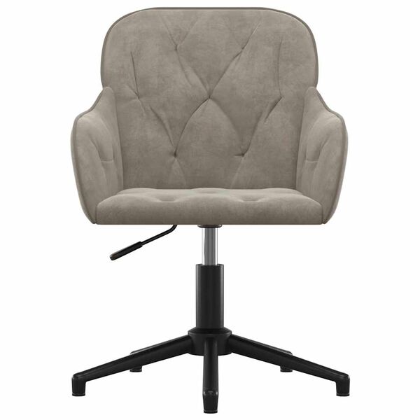 vidaXL Chaise pivotante de bureau Gris clair Velours