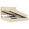 vidaXL Lit avec rangement et matelas Cr&egrave;me 180 x 200 cm tissu