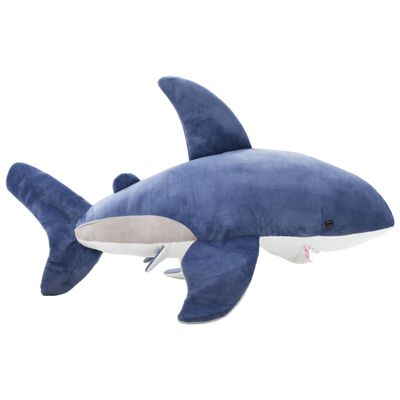 vidaXL Requin en peluche Bleu et blanc