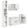 vidaXL Ensemble de mobilier de salle de bain avec tiroir 4 pcs Blanc