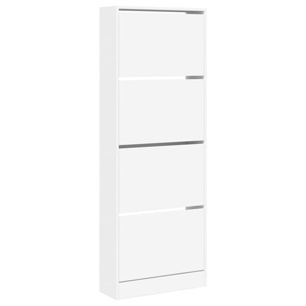 vidaXL Armoire &agrave; chaussures blanc 60x21x163,5 cm bois d'ing&eacute;nierie