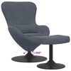 vidaXL Chaise &OElig;uf avec Pouf Gris fonc&eacute; 63 x 73 x 90 cm Velours