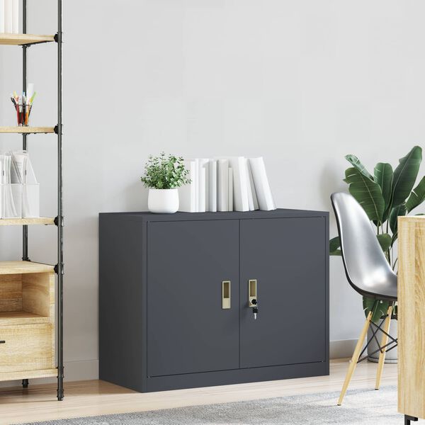 vidaXL Armoire de rangement Anthracite 90 x 40 x 70 cm Acier