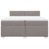 vidaXL Sommier &agrave; lattes de lit avec matelas Taupe 200x200 cm Tissu
