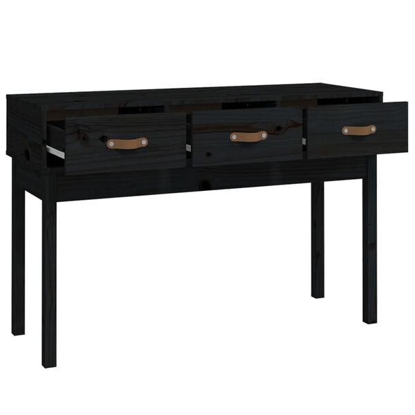 vidaXL Table console Noir 114x40x75 cm Bois massif de pin