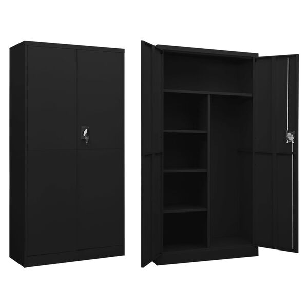 vidaXL Armoire &agrave; casiers Noir 90x40x180 cm Acier