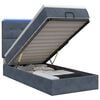 vidaXL Lit coffre avec matelas et LED Gris fonc&eacute; 90 x 190 cm Velours