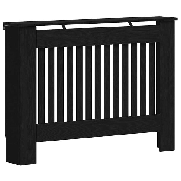 vidaXL Cache-Radiateur Ch&ecirc;ne noir 112 x 19 x 81,5 cm Bois d'ing&eacute;nierie
