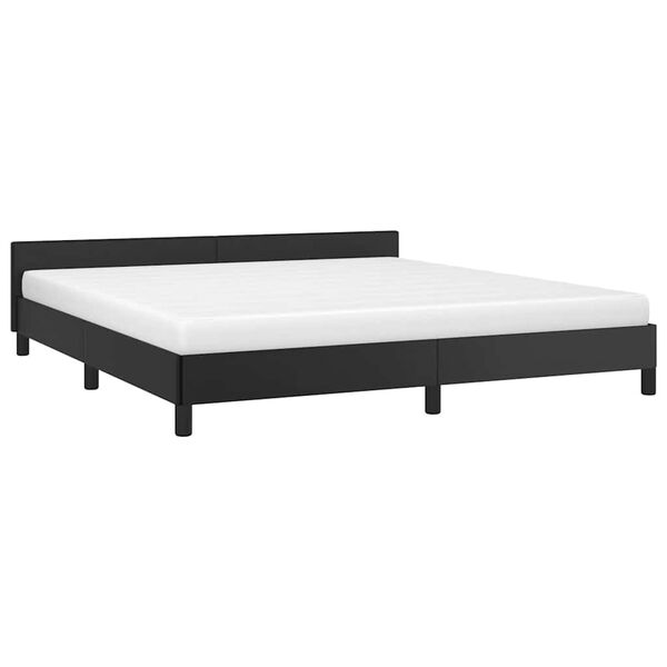 vidaXL Cadre de lit avec t&ecirc;te de lit sans matelas noir 160x200 cm
