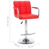 vidaXL Tabourets de bar lot de 2 rouge similicuir