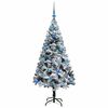 vidaXL Sapin de Noël artificiel Blanc 150 cm PVC, Acier et Plastique