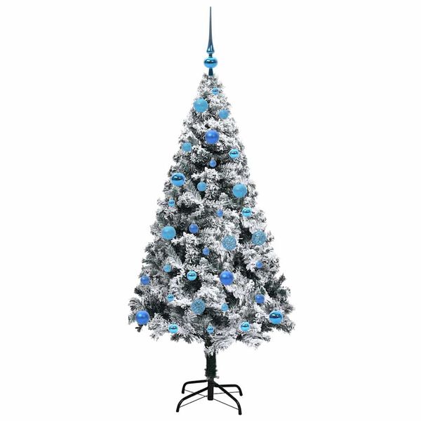 vidaXL Sapin de Noël artificiel Blanc 150 cm PVC, Acier et Plastique