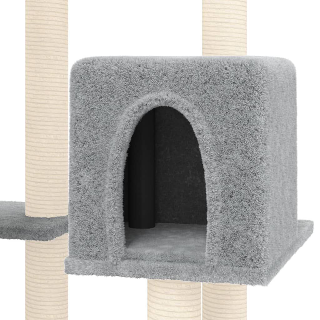 Arbre à Chat VidaXL 110 Cm Avec Griffoirs Sisal - Gris Foncé, Neuf, Pour Chat Actif