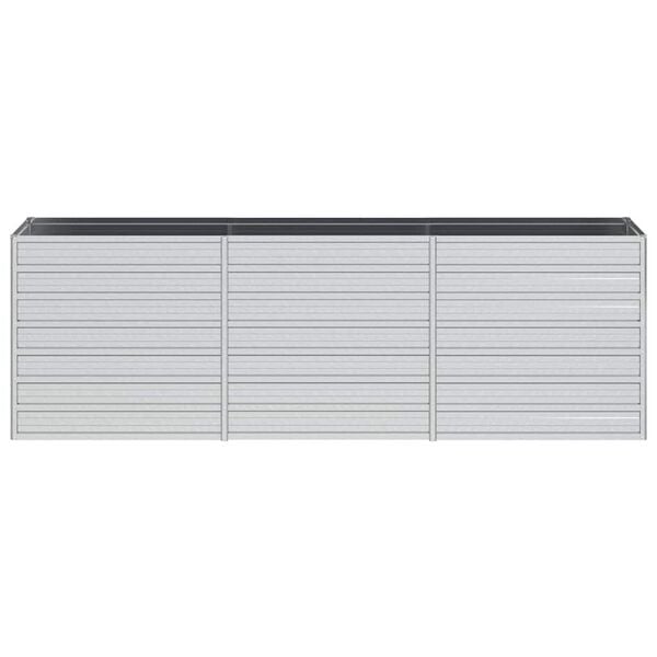 vidaXL Lit sur&eacute;lev&eacute; de jardin 240x40x77 cm Acier galvanis&eacute; Argent&eacute;