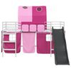 vidaXL Lit mezzanine pour enfants Blanc et rose 100 x 200 cm M&eacute;tал