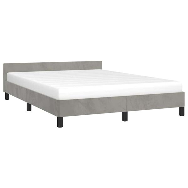 vidaXL Cadre de lit sans matelas gris clair 140x200 cm velours
