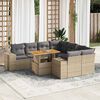 vidaXL Salon de jardin avec coussins 9 pcs beige r&eacute;sine tress&eacute;e