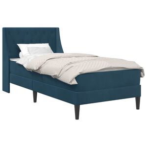 vidaXL Cadre de lit avec matelas avec matelas Bleu 80 x 200 cm Velours