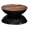 vidaXL Table basse Bois de r&eacute;cup&eacute;ration massif Base noire 60x60x33 cm