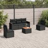 vidaXL Salon de jardin 6 pcs avec coussins noir r&eacute;sine tress&eacute;e